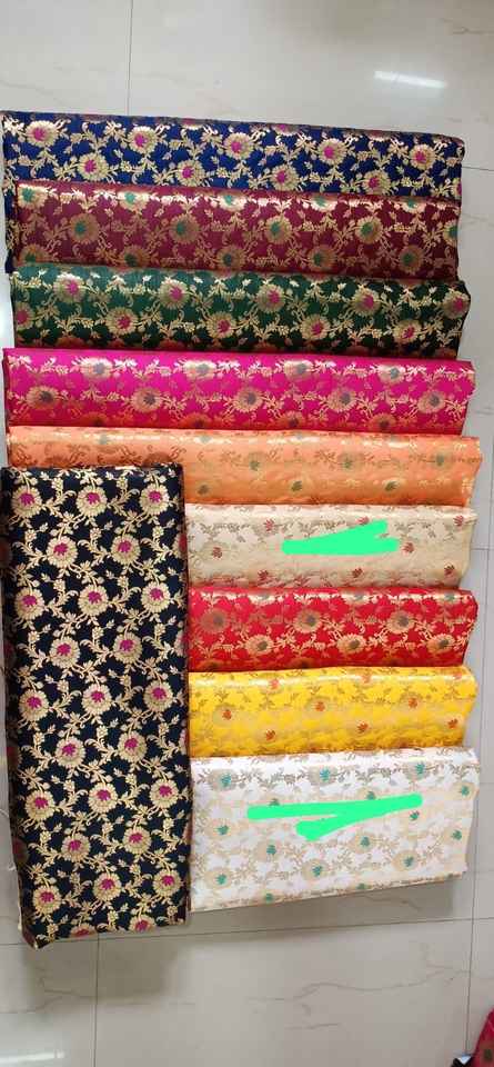 Custom Made Brocade Silk Fabrics in Traditional Indian and South East Asian Designs Ideal for Resale in Dark Bright Colours.
