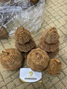 Hermosa campana de ratán y pino de ratán para decorar Navidad 2024 Precio competitivo Adorno de ratán - Product Image 6