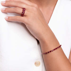 สร้อยข้อมือเทนนิสแฟชั่นขนาดเล็กสีแดง - Product Image 3
