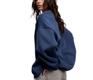 Sudadera de gran tamaño con logotipo personalizado, sudaderas con capucha y cuello redondo en blanco de peso pesado unisex para hombre y mujer - Product Image 2