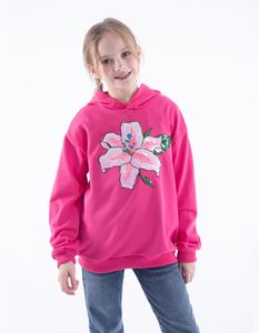 Vente en gros, sweat à capuche personnalisé, ample, lourd, de haute qualité, pull à capuche pour enfants à imprimé floral - Product Image 5
