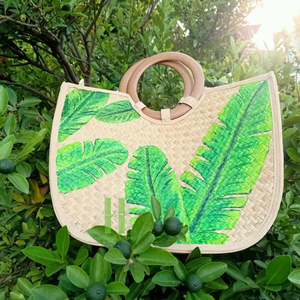 Sac fourre-tout Boho sac en jonc de mer à la mode sac à main en paille tissée sac de plage d'été plante dessin jonc de mer sac à main de HNH Craft Vietnam - Product Image 4