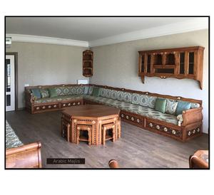 การออกแบบตกแต่งภายในแบบอาหรับมาจลิส ดีไซน์คลาสสิกสมัยใหม่ ชุดห้องนั่งเล่นหรูหรา ที่นั่งเข้ามุมสุดหรู ดีไซน์ประหยัดพื้นที่ - Product Image 1