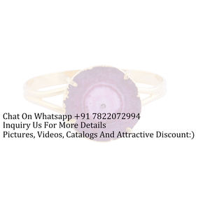 Bracelet réglable à double bande de quartz solaire violet naturel de concepteur et bracelet de manchette de déclaration de réglage de galvanoplastie - Product Image 4