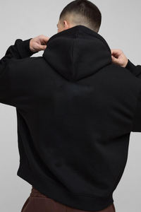 Venta al por mayor 100% algodón Invierno Polar sudaderas con capucha de gran tamaño de los hombres de talla grande gota hombro peso pesado personalizado bordado Logo sudadera - Product Image 5