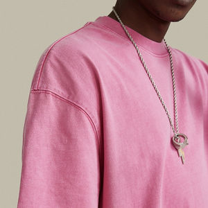 Haute qualité 260GMS 100% coton rétro T-Shirt personnalisé surdimensionné PUFF DGT LOGO décontracté blanc sérigraphie lavé t-shirt - Product Image 4