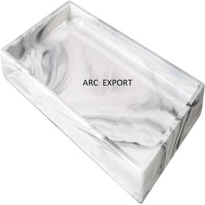 Table élégante Support de service alimentaire décoratif Plateau en marbre blanc de la plus haute qualité avec poignée en métal doré pour l'hôtel et le restaurant - Product Image 6