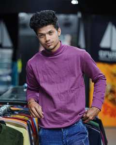 Camiseta de cuello alto 100% algodón para hombre - Product Image 5