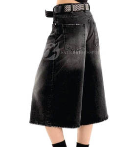 Shorts de Mezclilla de Cintura Media para Mujer, Nuevo Estilo, Alta Calidad, Corte Regular, Largos, 100% Algodón, para Moda de Verano - Product Image 2