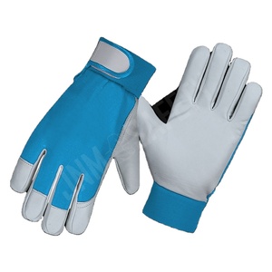 Premium Goat Grain Leather Anti-static Smooth Safety <b>Gloves</b> with Adjustable Wristband for Gardening Work Protection - Product Image 3