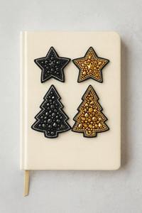 Handmade Christmas Tree Beaded Patches Premium 3D Embroidered Brooch <b>Dairy</b> DIY Holiday Crafts Stationery Apparel Decoration - Product Image 5