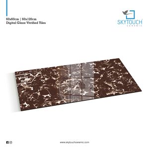 Fabricantes y exportadores de porcelana caliente Azulejos indios Acabado brillante 600x600 y 600x1200 Tamaños para decoración de habitaciones de hotel - Product Image 2