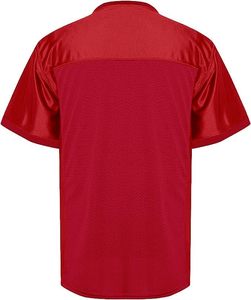 Maillot de football respirant grande taille à manches courtes en maille pour entraînement sportif uni - Product Image 3