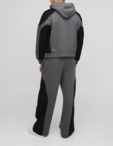 Haute qualité 100% coton hommes pull survêtement personnalisé sérigraphié logo lourd 480GSM confortable homme 2 pièces ensemble - Product Image 4