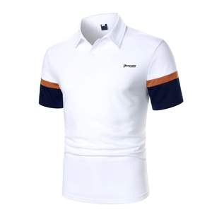Polo de algodón de alta comodidad bordado logotipo personalizado transpirable manga corta apto para hombres ropa informal - Product Image 1