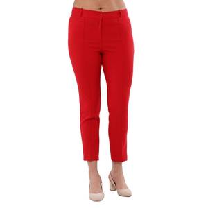 Pantaloni da donna con cuciture in Lycra 42-56 lunghi alla caviglia rossi - Product Image 1