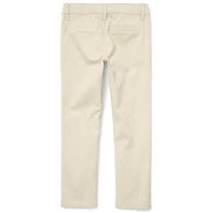 Pantalones chinos con corte de bota para niñas en poliéster elástico tostado y uniforme de algodón para estudiantes de escuela primaria para temporadas de verano e invierno - Product Image 4