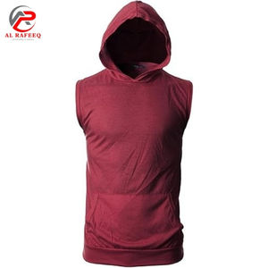 เสื้อกล้ามมีฮู้ดสำหรับออกกำลังกาย พิมพ์โลโก้ได้เอง เสื้อกล้ามผู้ชายสำหรับเล่นกล้าม เสื้อกล้ามออกกำลังกายแบบมีฮู้ด เสื้อกล้ามผู้ชายแบบตัดชาย - Product Image 4