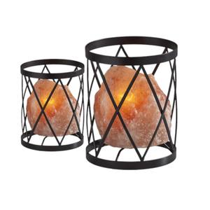 Himalayan Pink Salt Lamp Carved in Natural Shape with Cylinder and Iron Cage Sian Enterprises Natural Crafts - Product Image 1