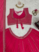 Ensembles de Lehenga de haute qualité en soie Georgette et viscose brodés, collection Bollywood, design exclusif et tendance, vente en gros