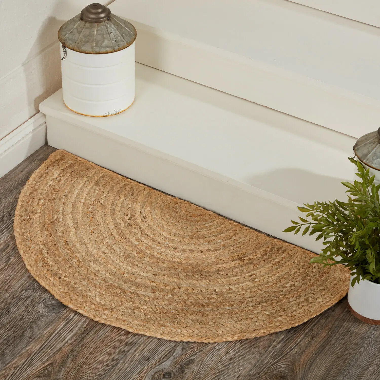 Zerbino per interni in iuta naturale tappetini per interni intrecciati a mano 50 x80cm mezzo cerchio fatti a mano reversibili decorazioni per la casa tappetino tappeti di pezza