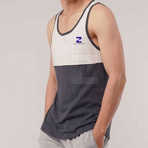 Vente chaude de qualité supérieure hommes débardeur coupe régulière respirant tricoté décontracté Gym Fitness porter 100% coton col rond - Product Image 4
