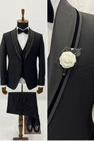 Traje de esmoquin de lujo para hombre, conjunto de tres piezas para novio, blazer formal clásico, chaleco y pantalones, talla grande, lana/seda, elegante e impermeable