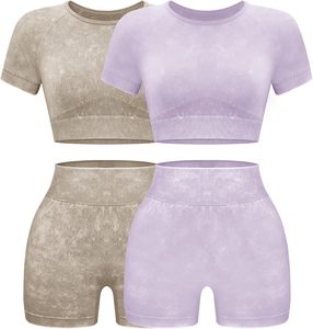 Conjunto de pantalones cortos de Yoga de compresión de entrenamiento para mujer hecho a medida de alta calidad/pantalones cortos de gimnasio informales para mujer al precio más barato a la venta - Product Image 6