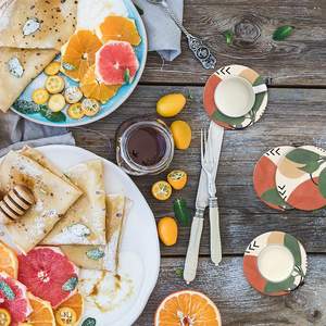 Classic Home Kitchen Cup Holder Custom Shape Round <b>Marble</b> <b>Coaster</b> with Brass Inlay Mats & Pads - Product Image 4