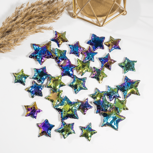 Multicolor Attractive Arrowhead Points Spearhead Jewelry Making and <b>Wire</b> Wrapping, Aura Quartz <b>Titanium</b> Flat Star Arrowheads - Product Image 2