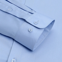 Nouveau classique français boutons de manchette chemise à manches longues couleur unie Slim Fit robe professionnelle non-repassage hommes haut de gamme coton chemises