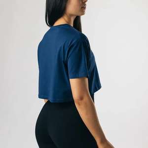 Nouveau T-shirt court à manches courtes pour femmes, mode, uni, simple, haut court pour femme, décontracté, personnalisé, T-shirt d'été pour femmes - Product Image 3