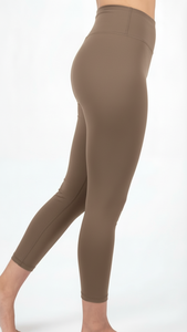 Leggings Deportivos de Cintura Alta Color Taupe Desierto para Mujer, Pantalones de Yoga de Compresión Personalizados OEM, Ropa Deportiva - Product Image 3