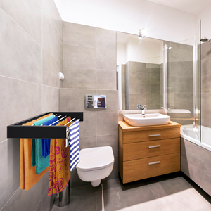 Vente en gros Belize Séchoir à linge mural rétractable 70 cm blanc Livraison gratuite vers les pays européens robuste et élégant - Product Image 2