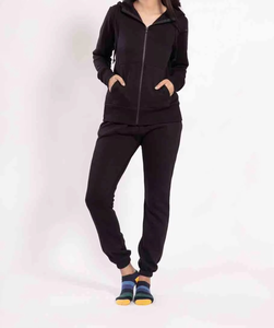 Fabricante de chándales negros, conjunto deportivo personalizado de dos piezas para mujer y hombre con sudadera con capucha y pantalones deportivos para uso casual - Product Image 2