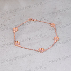 Pulsera de Plata de Ley 925 Chapada en Oro de 14K con Bisel Redondo de 5mm para Resina Ecológica, Joyería Conmemorativa para Mujer - Product Image 2