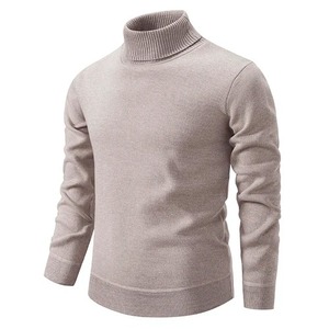Autumn <b>Men's</b> Turtleneck Sweatshirt Winter Knitting Pullovers Rollneck <b>Warm</b> <b>Men</b> <b>Jumper</b> Loose Solid Color Top - Product Image 1