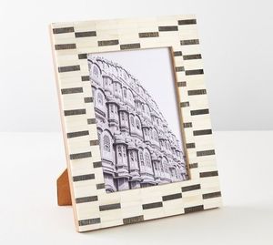 Luxury Handcrafted Eco-Friendly for Bone Inlay <b>Photo</b> <b>Frame</b> with Geometric Black & <b>White</b> Mosaic Design - Product Image 1