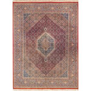 Tapis en laine noué à la main Aalam Blue Pae-5528 9x12 rectangulaire à motif médaillon pour la décoration de la maison, du salon et de l'couloir - Product Image 1