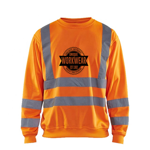 Sweat-shirts et sweats à capuche de sécurité à haute visibilité en polaire avec poche à capuche et bande réfléchissante certifiée CE, vêtements de travail pour hommes - Product Image 2