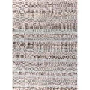 พรมขนสัตว์และใยวิสโคสสีน้ำเงินแบบทอเรียบ ลายเรขาคณิต รุ่น ADWV-13047 สำหรับใช้ในบ้าน - Product Image 1