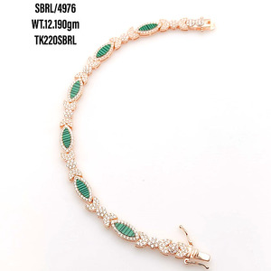 สร้อยข้อมือเทนนิส925เงินสเตอร์ลิงประดับเพชรสวิสชุบทองลายกุหลาบของขวัญสำหรับเธอ - Product Image 5