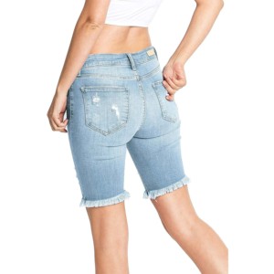 Pantalones cortos de mezclilla rasgados de algodón OEM para mujeres Último diseño Transpirable Nuevo estilo corto Jeans femeninos para niñas - Product Image 2