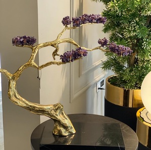 Sculpture de cheval antique en or plaqué brillant, faite à la main, sur base en aluminium, pièce maîtresse de table, décoration d'intérieur sur mesure - Product Image 6