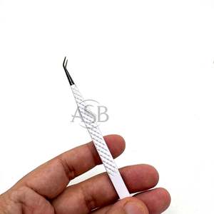 แหนบแยกยาว45องศาสีขาวพร้อมปลายสแตนเลสสีดำปลายบางการพิมพ์โลโก้ตามสั่ง - Product Image 6