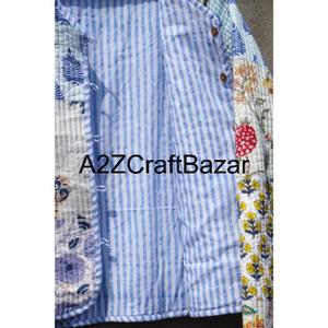Chaqueta de Mujer Estilo Bohemio Indio, Reversible, Acolchada, de Algodón Suave, con Estampado Floral, Hecha a Mano, para Todas las Temporadas - Product Image 4