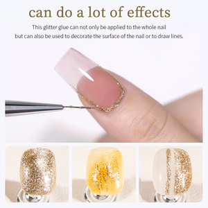 R S Nail Gel Platino ad Alta Densità Senza Residui 8g per <span class=keywords><strong>Disegno</strong></span> Francese, Nail Art Fai da Te, Pittura Scintillante, Gel Liner Metallizzato Oro e Argento - Product Image 4