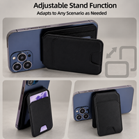 Portefeuille magnétique universel pour téléphone en cuir PU, 3 emplacements pour cartes, porte-photo, support pliable, logo personnalisé, vente en gros d'usine