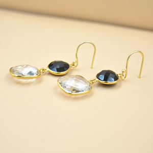 Natural black Quartz Natural Gemstone drop & <b>dangle</b> <b>Earrings</b> Handmade 925 Sterling <b>Silver</b> New Design Jewelry for Sale - Product Image 2