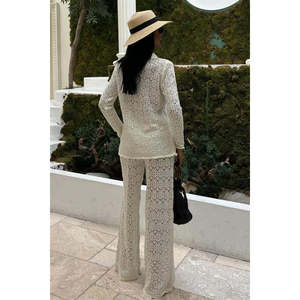 ชุดกางเกงลำลองฤดูร้อนแบบถักโอเป่นเวิร์คของโอเดตต์ระบายอากาศได้ดีสไตล์ 9934 - Product Image 5